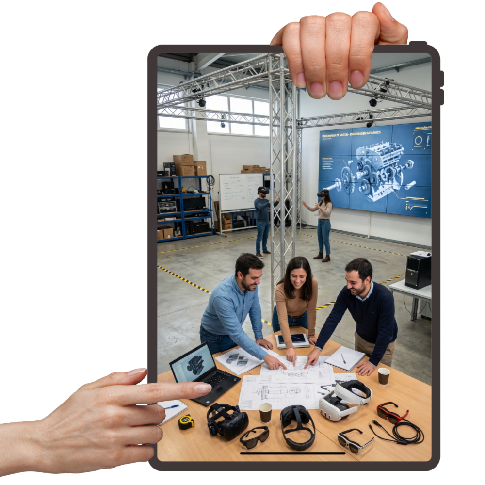Discovery Soluções imersivas VirtuALL.me para formação, simulação, engenharia e interação Pilot Piloto funcional para testar e validar uma solução imersiva Implementation Implementação de solução XR preparada para utilização em contexto real Managed Service Operação suporte e manutenção continuada de soluções imersivas Evolution Evolução de soluções XR com novos cenários funcionalidades e integrações Fast Track Aproveitamento de CAD BIM e modelos 3D existentes para acelerar projetos XR Desenvolvimento Avançado Desenvolvimento personalizado com IA avaliação simulação e interação avançada