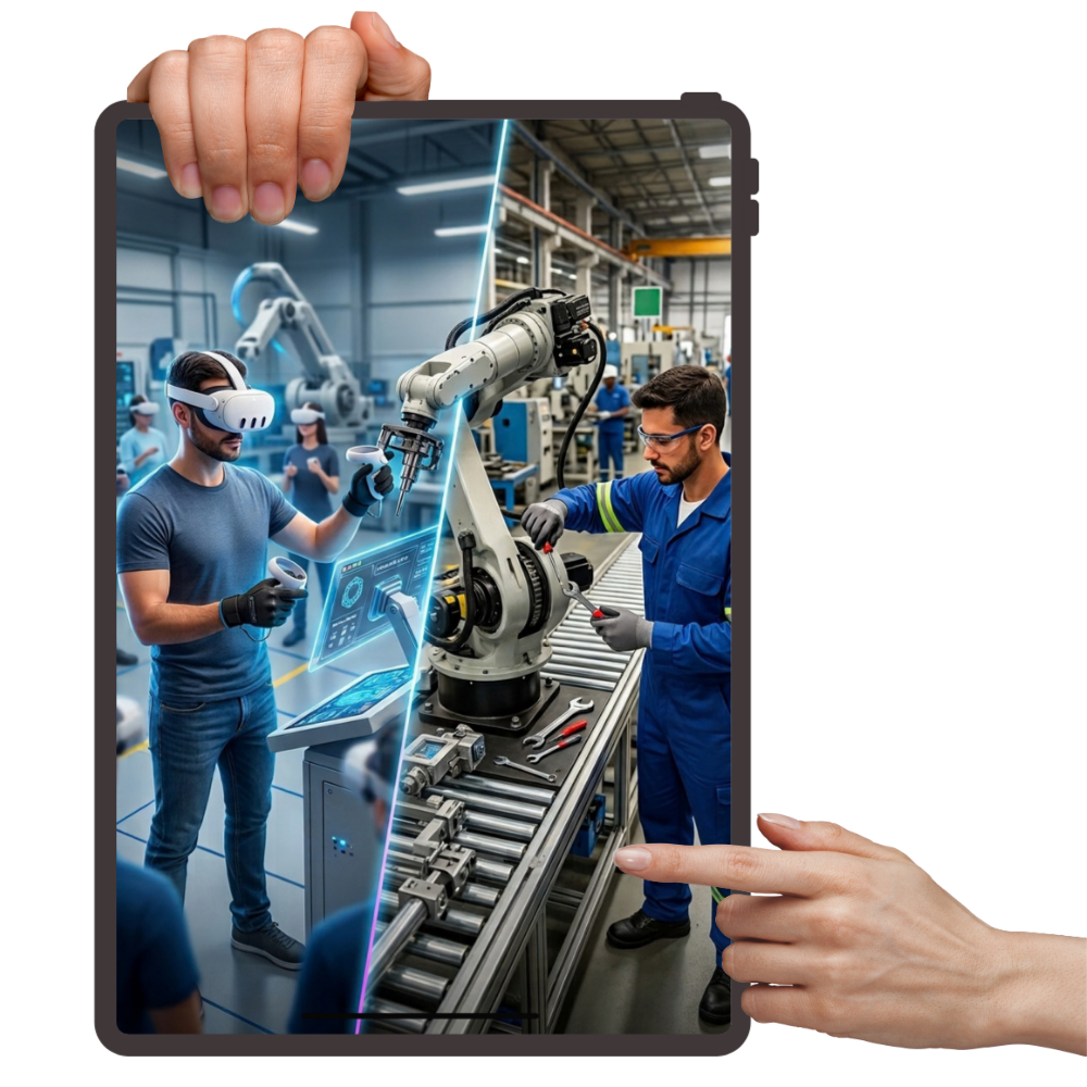 Formação e simulação em realidade virtual para equipas e procedimentos técnicos